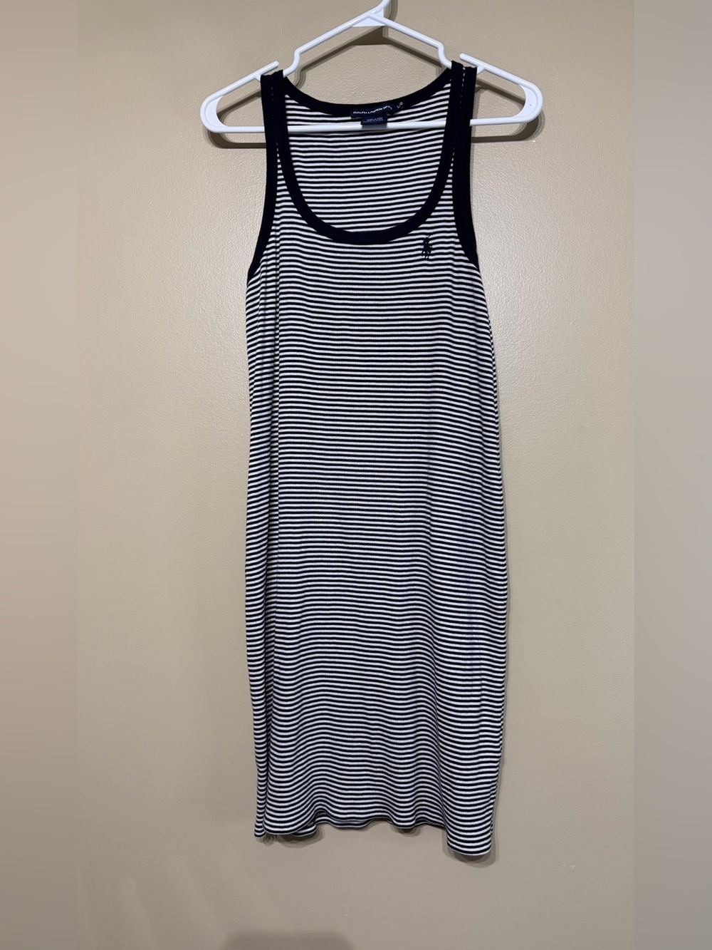 Y2K Ralph Lauren Sport Pima Cotton Striped Preppy Nautical Tank Dress